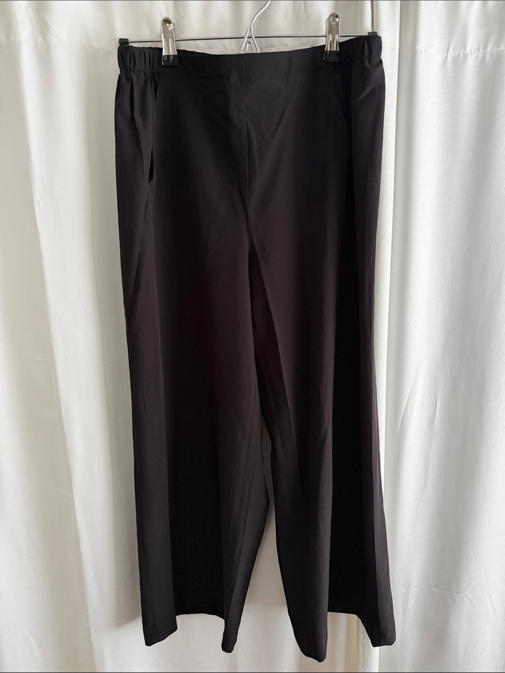 Joan Vass Men's Black Dress Pants with Straight Leg